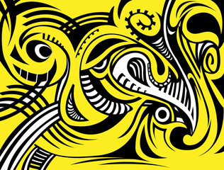 An abstract black yellow background