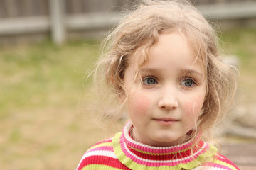 Beautiful Little Girl Outside Portrait