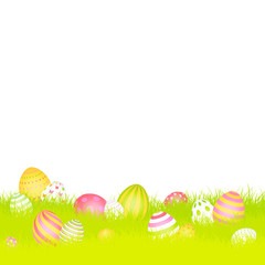 Easter Background Meadow Eggs Pink