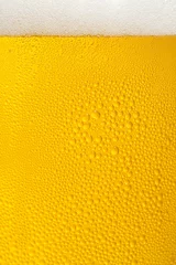 Gordijnen Bier en schuim close-up © kai