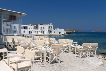 Fototapeta na wymiar restaurant taverns in greek island