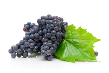 ripe grapes on a white background close-up
