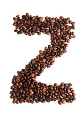 Z - alphabet from coffee beans