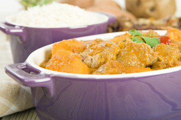 Lamb and sweet potato peanut stew. Caribbean & West African food
