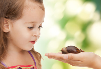 litle girl with snail