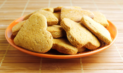 Ginger snaps cookies on plate