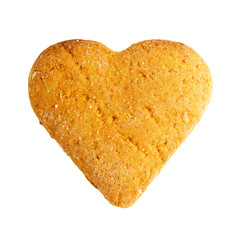 heart shaped cookie isolated on white