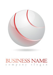 Business logo 3D metal sphere design - 49689670