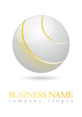 Business logo 3D gold sphere design - 49689672