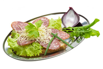 Sandwich with salami