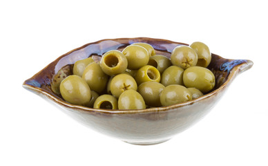 Olives over white background