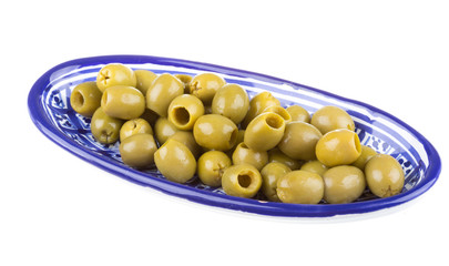 Olives over white background
