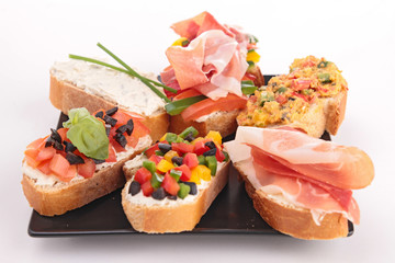 assortment of bruschetta