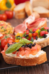 assortment of bruschetta