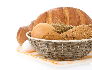 fresh bread on white background