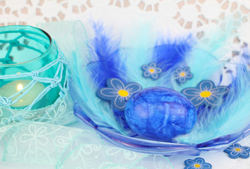 Blaue Osterdeko