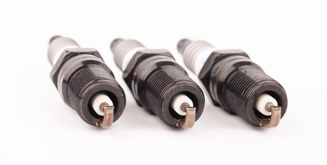 spark plugs isolated on white