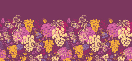 raster sweet grape vines horizontal seamless pattern background