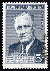 Postage stamp Argentina 1946 Franklin Delano Roosevelt