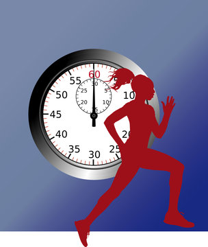 L&auml;uferin mit Stoppuhr