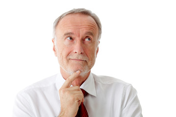 Senior business man thinking