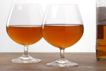 Two glass with cognac
