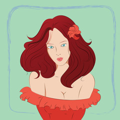 Beautiful women in red