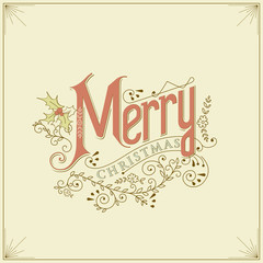 Vintage Christmas Card - Vector EPS10.