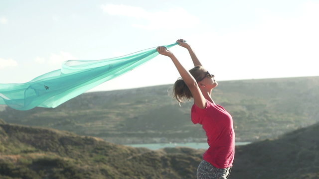 Woman with pareo outdoors