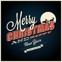 Merry Christmas typography lettering,