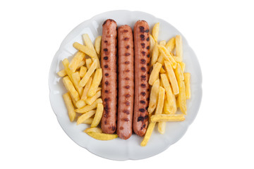 Sausage and fries