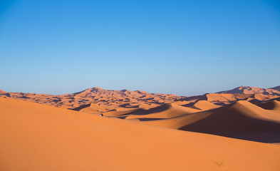 Skyline of dunes and people
