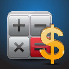 Obraz premium calculator and dollar icon