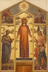 Verona -  Heart of Christ painting form 19.cent. in San Zeno