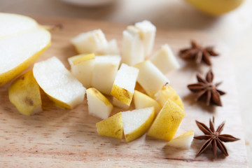 slices of juicy pear and anise