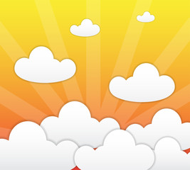 Cloud and sunrise vector