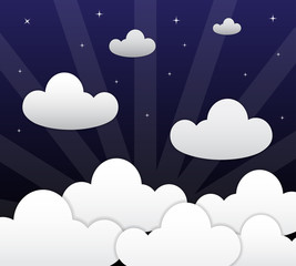 Cloud and dark blue sky vector