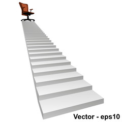 Vector conceptual stair with a chair on top