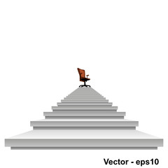 Vector conceptual stair with a chair on top