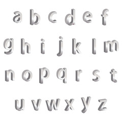 Small Silver Metallic 3D Alphabet Letters