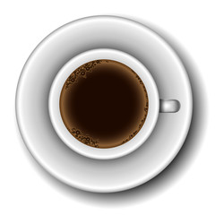 Coffee cup from above