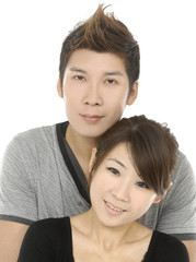 Closeup of couple smiling together