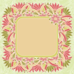Abstract floral background with text box