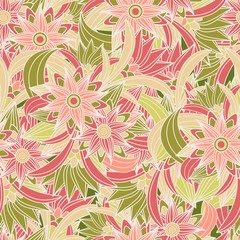 Abstract floral seamless pattern