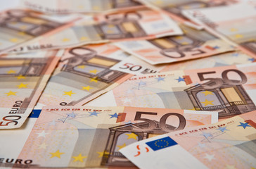 banconote da 50 euro come sfondo