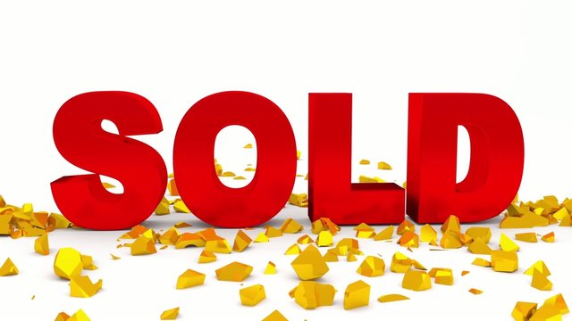 For sale text crashed by sold word.