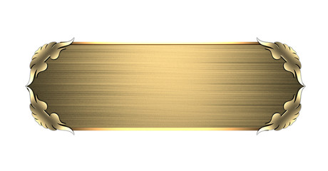 Gold nameplate with gold ornate edges