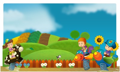 The funfair - playground - illustration for the children