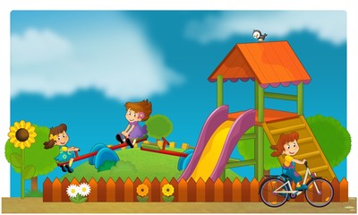 The funfair - playground - illustration for the children