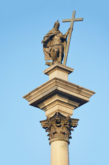 Kings Zygmunt's statue in Warsaw, Poland - obrazy, fototapety, plakaty